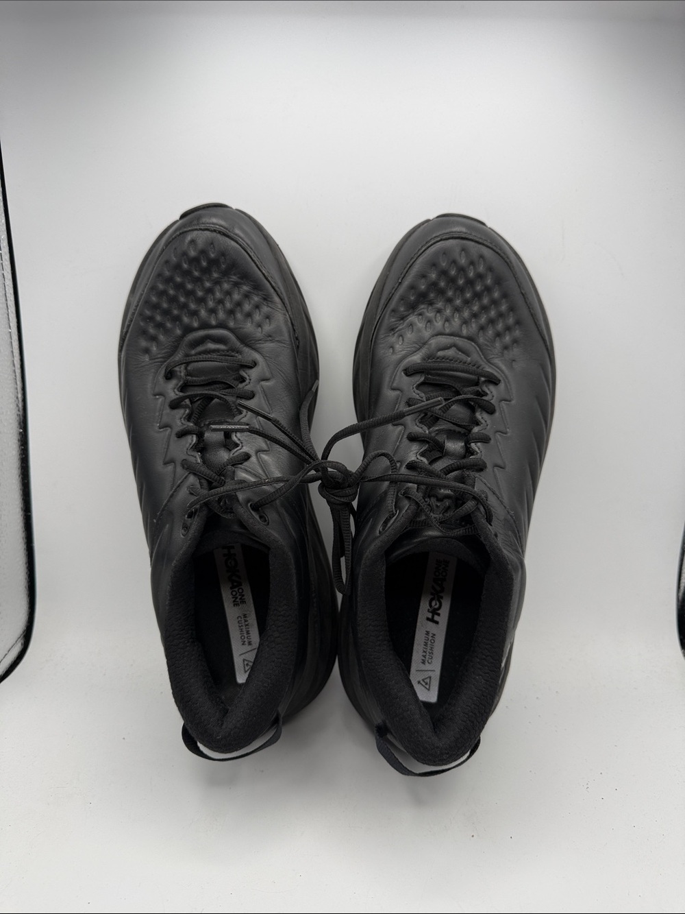Hoka BONDI SR Men's 12.5 All-Black Cushioned Work Sneakers S1 - Picture 4 of 6